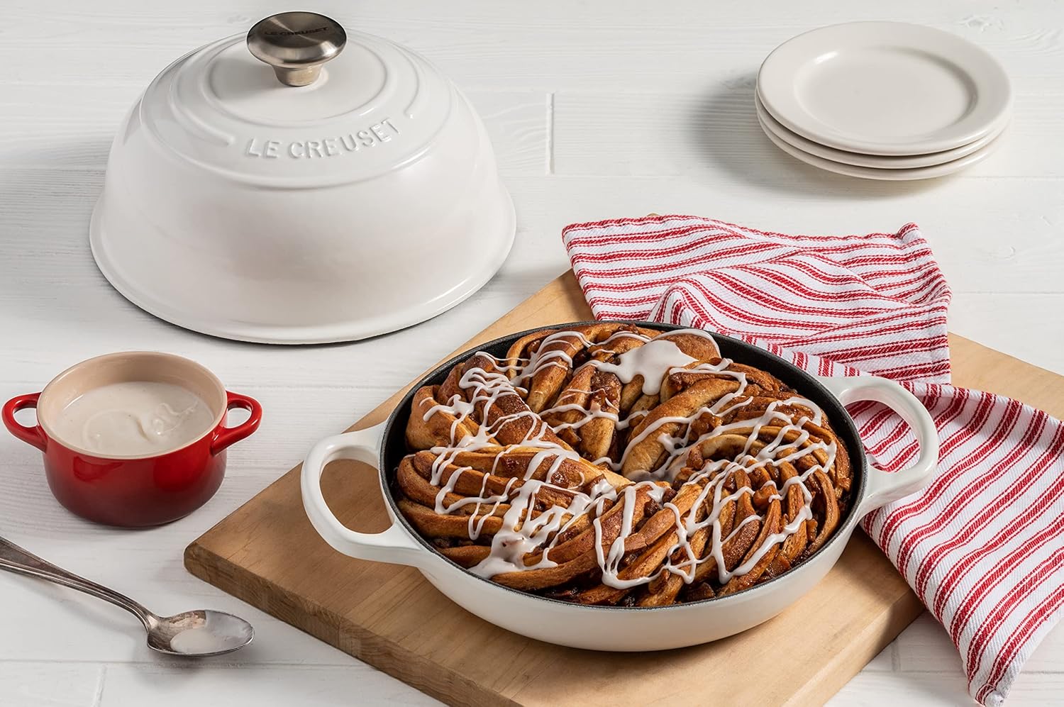 Le Creuset Enameled Cast Iron Bread Oven, White, 1.75 qt.