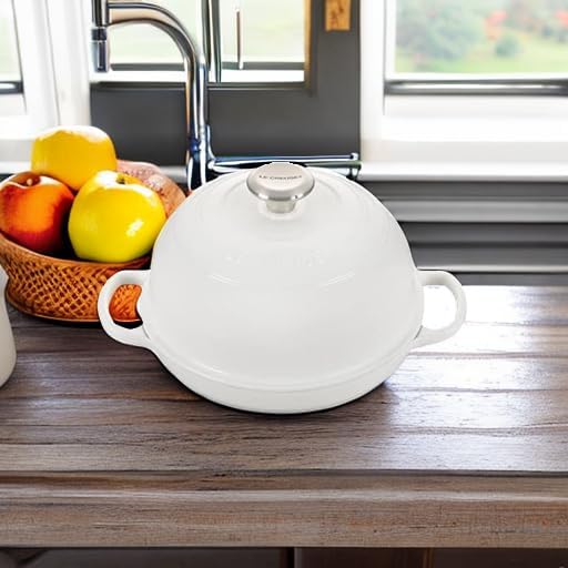 Le Creuset Enameled Cast Iron Bread Oven, White, 1.75 qt.